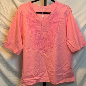 NWT Komili Light Pink Floral Women's Blouse (BIN1)